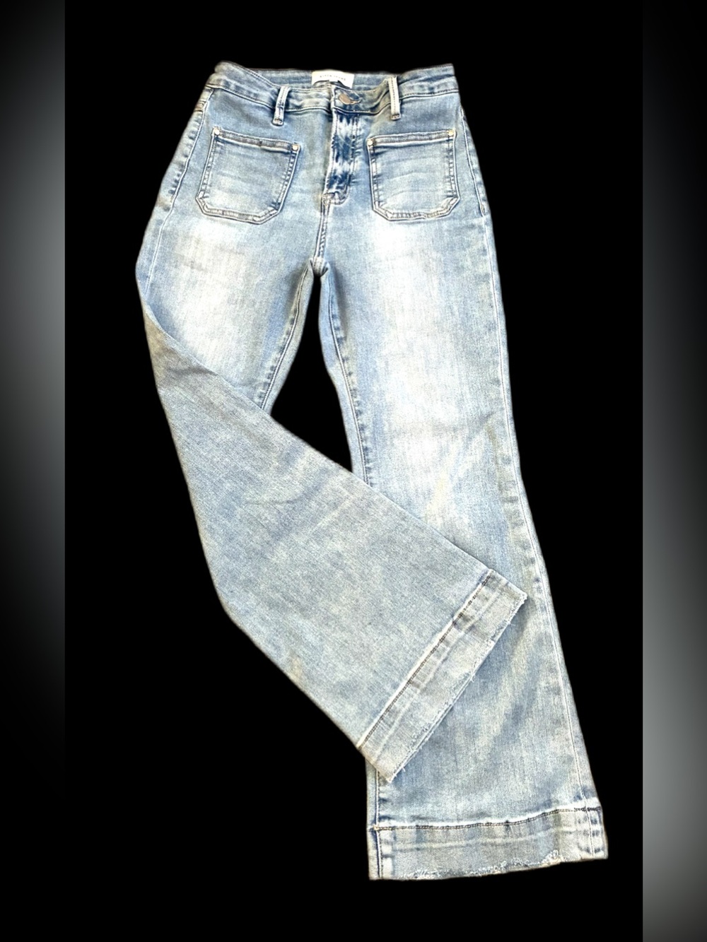 Risen Jeans, Sz. 7/28 ( Measure 27), High Waist, Wide Leg, Distressed